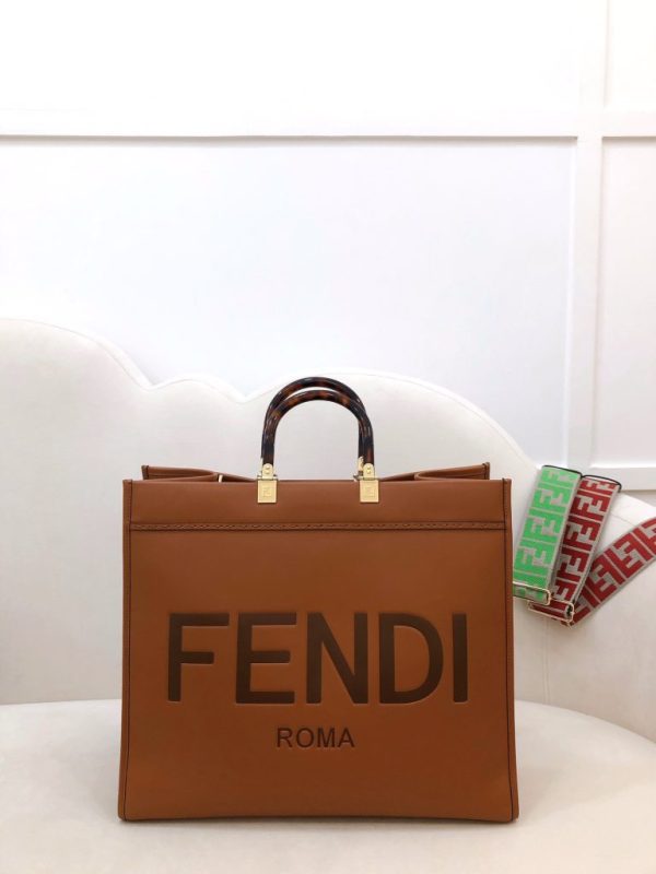 Fendi Large Sunshine Tote Tan Bag
