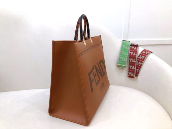 Fendi Large Sunshine Tote Tan Bag - Image 9